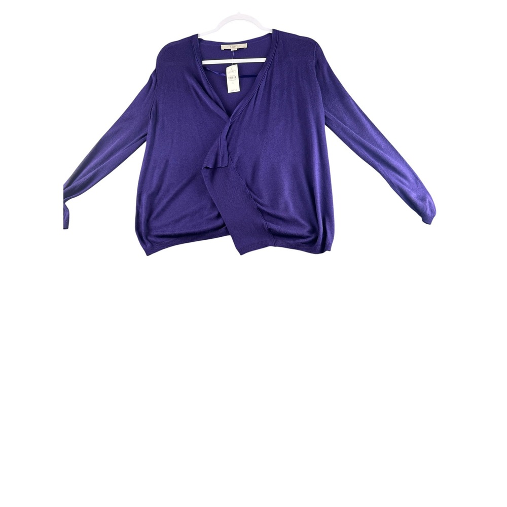 Loft Purple Wrap Front Cardigan Silk Blend Sweater 11802785 Mens S